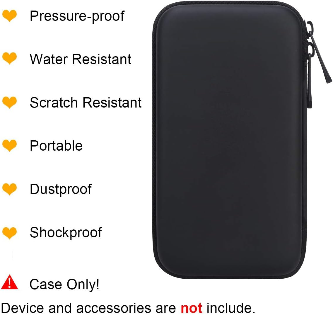 PU Hard Travel Case for Macbook Air Pro Power Adapter Apple Magsafe 2 USB-C Charger - Extra Room for USB C Hub, Type C Hub, USB C Hub Multiport Adapter, Magic Mouse, Charging Cable, Black